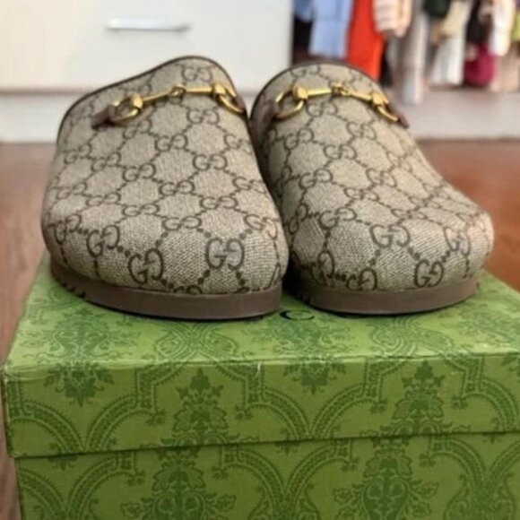 Gucci Beige and Brown Women's Horsebit Mules - Picture 2 of 3